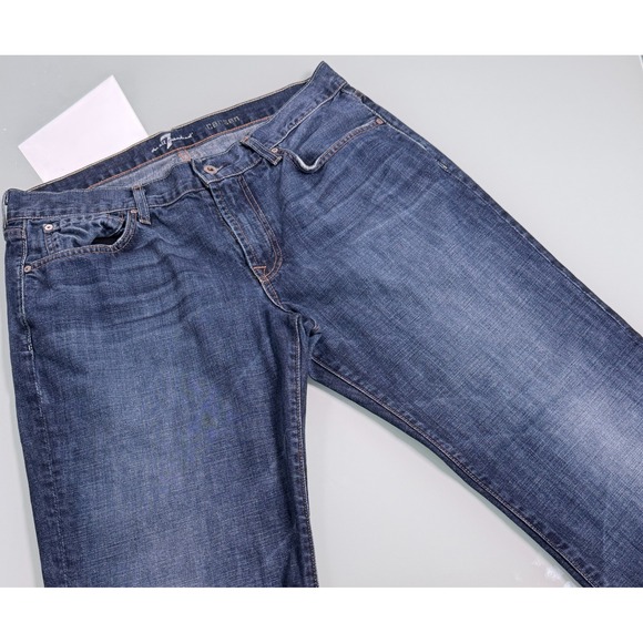 7 For All Mankind Other - 7 For All Mankind Carsen Jeans Mens 36x32 Striaght Leg Blue Denim USA 7FAM